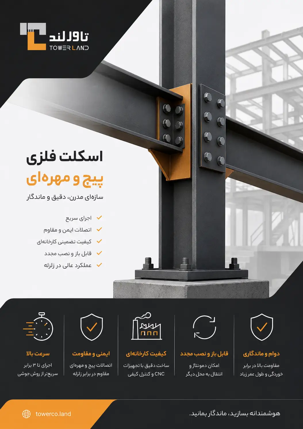 اسکلت فلزی پیچ و مهره ای