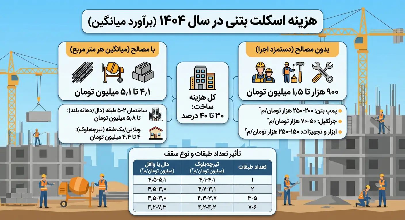 هزینه اسکلت بتنی