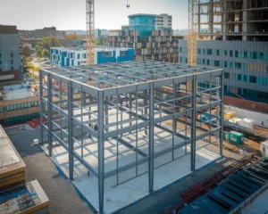 اسکلت فلزی ساختمان دو طبقه