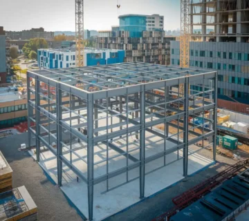 اسکلت فلزی ساختمان دو طبقه