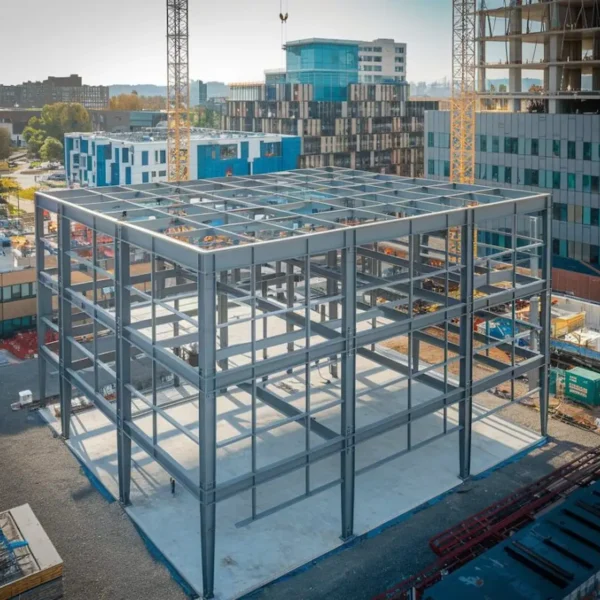 اسکلت فلزی ساختمان دو طبقه