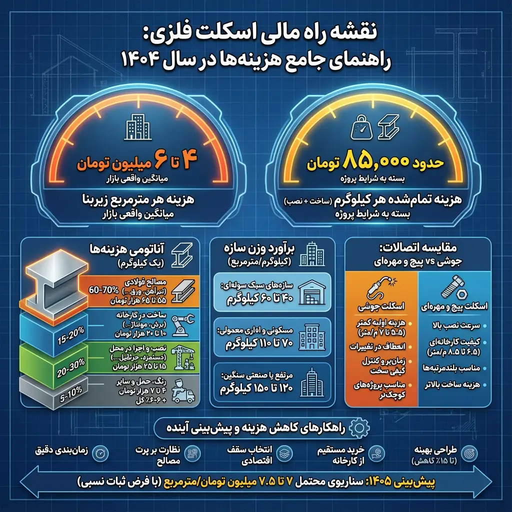 هزینه ساخت اسکلت فلزی