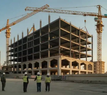 اسکلت فلزی ساختمان چهار طبقه