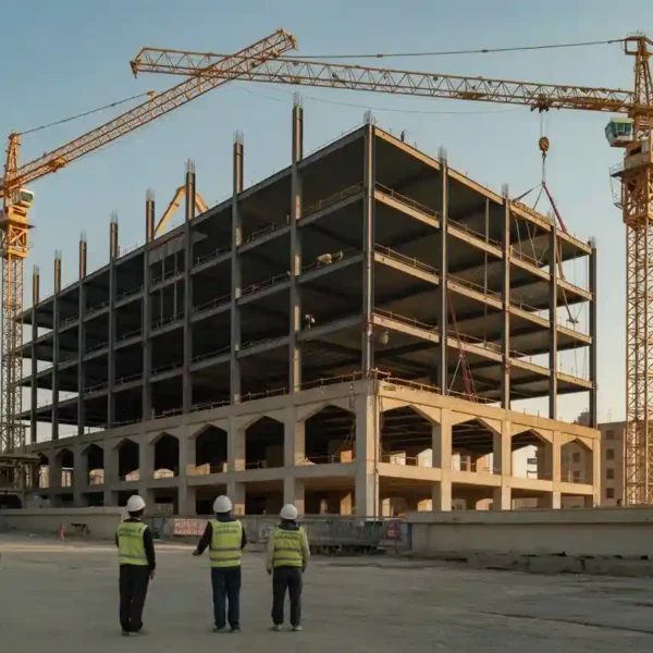 اسکلت فلزی ساختمان چهار طبقه